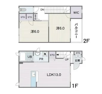 コアパルモB棟【102号室】の間取り