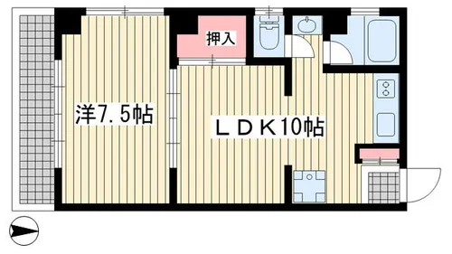 ハーヴェスト平野【302号室】の間取り