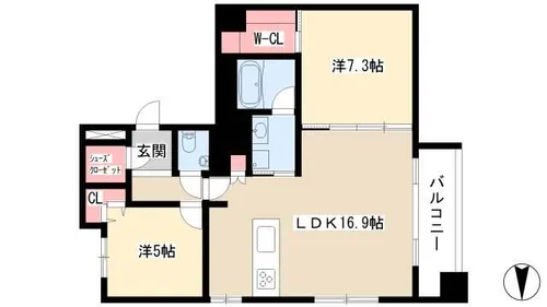 エルミタージュ新栄【10階】の間取り