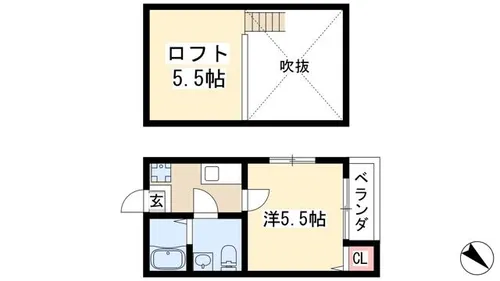 キャッスルワン【203号室】の間取り