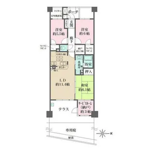 藤和池田ホームズステラコート【115号室】の間取り