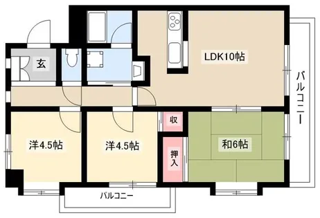 キャトルセゾン藤が丘【203号室】の間取り
