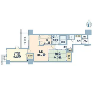 アパガーデンスクエア四条烏丸【8階】の間取り