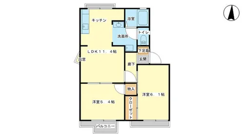 タウニィ西新在家【2階】の間取り