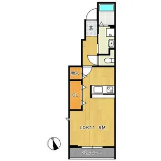 ボヌールF【1階】の間取り