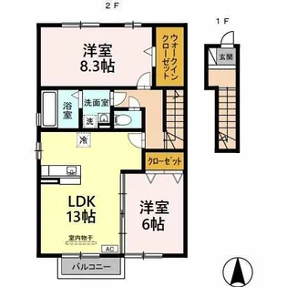 ラフィナートⅡ【202号室】の間取り