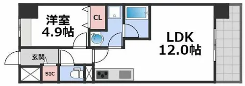 プラウディア今里【1階】の間取り