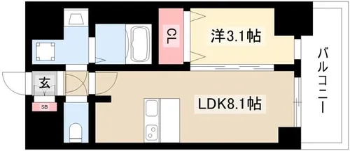 ファステート名古屋駅前ドリーム【3階】の間取り