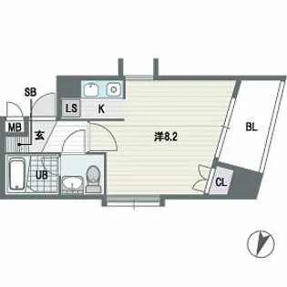 アクション別府1【408号室】の間取り