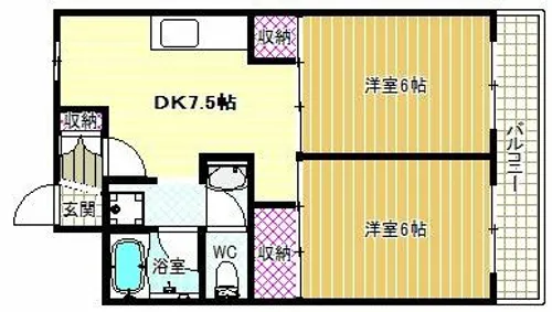 ハイデンス小山【2階】の間取り