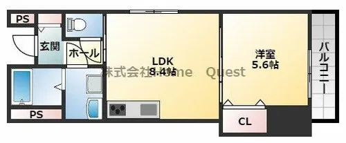 クリエオーレ若草町Ⅱ【3階】の間取り