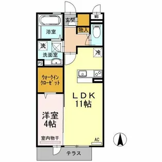 グランディール松原【1階】の間取り