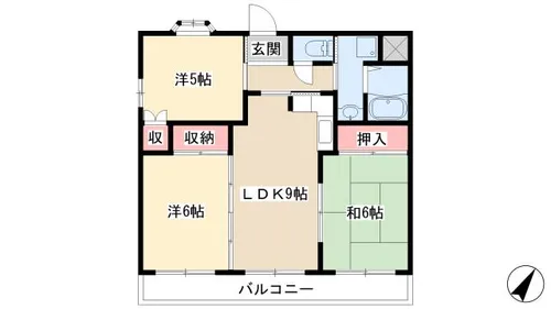 リバティーハウス昭和【3A号室】の間取り