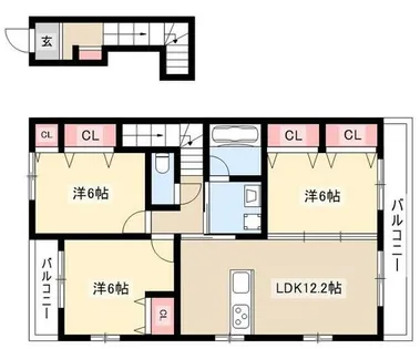 アルカディア【A201号室】の間取り