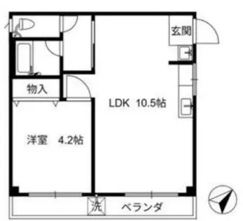 アクティー大和3号【1A号室】の間取り