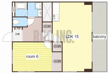 グリーンコスモ田井【3-D号室】の間取り