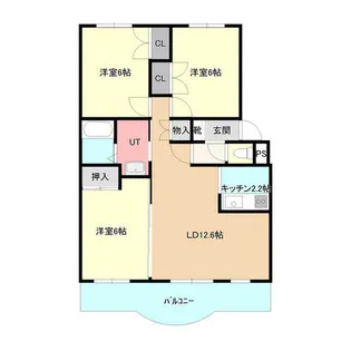 ガーデンコアひまわり【3階】の間取り