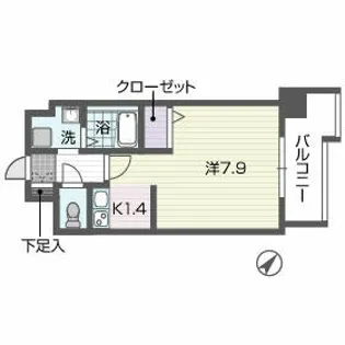 プレッソ天神【6階】の間取り