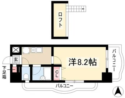 現代ハウス新栄【1101号室】の間取り