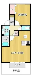 ウエストコートB【1階】の間取り