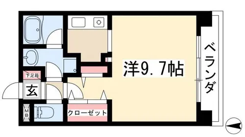 アブレスト原【1104号室】の間取り