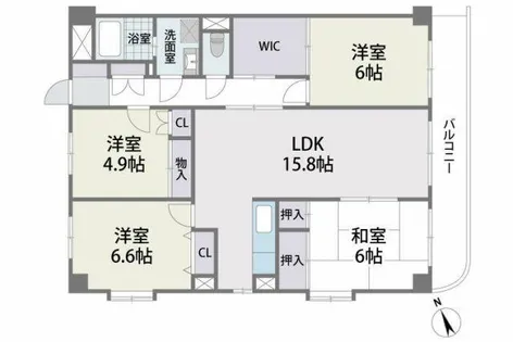 サンライズ長丘【2階】の間取り
