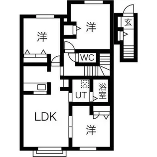北海道札幌市南区川沿六条2丁目【アパート】の間取り