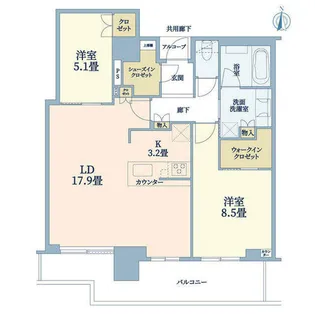 ジオタワー宝塚 グランレジス The North【29階】の間取り