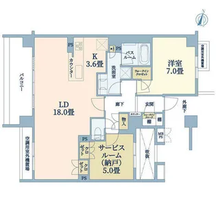 ライオンズ伏見桃山指月城【2階】の間取り