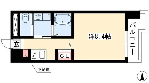 ピーステン名駅南【7階】の間取り