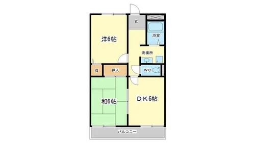 ロイヤルヒルズ北平野【402号室】の間取り