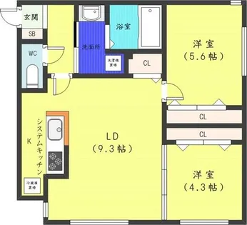 Alivis琴似【4階】の間取り