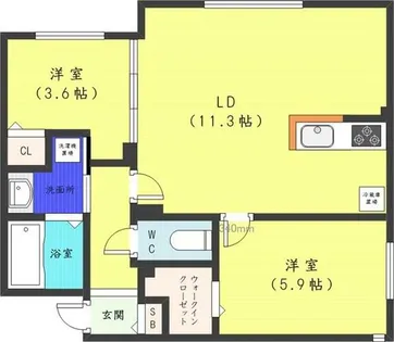 Alivis琴似【1階】の間取り