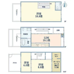 京都府京都市左京区吉田中大路町【一戸建】の間取り