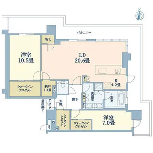 ジオタワー宝塚 グランレジス The North【30階】の間取り
