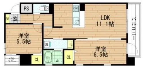 パラゴン小路【9階】の間取り