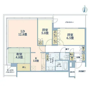 ザ・千里レジデンス【4階】の間取り