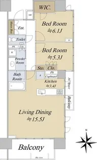 プラウドタワー名古屋伏見【7階】の間取り