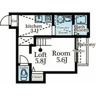 グリーンレイク中小田井【103号室】の間取り