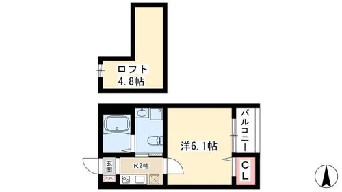 アラブランシュ中村【2階】の間取り