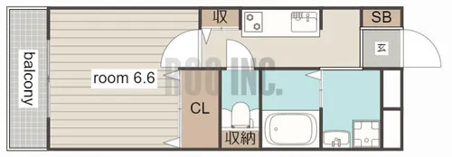 ハイツ中浜【207号室】の間取り