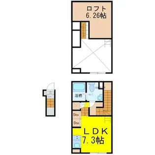 アーブルフレールB棟【2階】の間取り