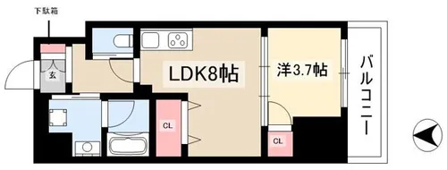 サンシャイン大須【0801号室】の間取り