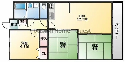 フローラルコート【2階】の間取り