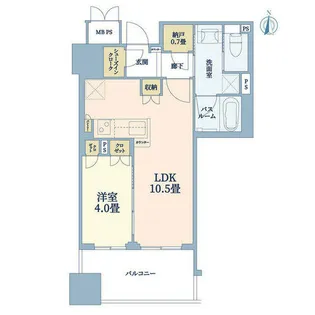 ワコーレ大阪新町タワーレジデンス【13階】の間取り