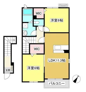 ペル ラ メール 相見【2階】の間取り