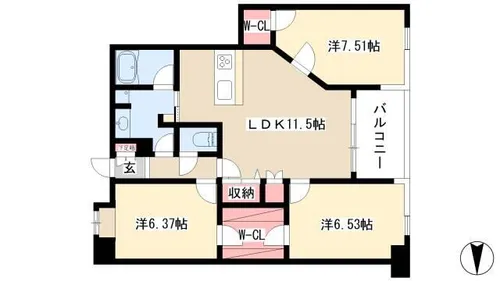グラン・アベニュー 栄【1105号室】の間取り