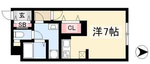 クレストタップ名古屋ウエスト【203号室】の間取り