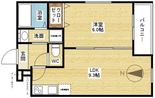 フジパレス瑞光駅東【3階】の間取り
