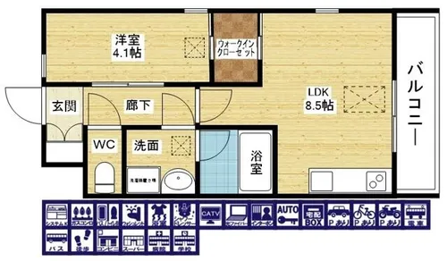 レジディア新大阪【6階】の間取り